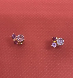 JOANLI NOR ØRERING SØLV FORGYLDT NEDINENOR LYSERØD - 30454055918