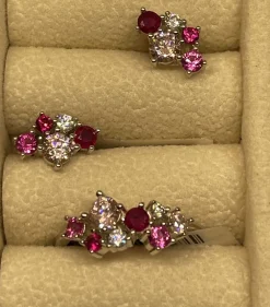 JOANLI NOR ØRERING SØLV NEDINENOR LYSERØD - 30454040918