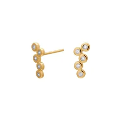 JOANLI NOR ØRERINGE SØLV EVANOR FORGYLDT MED ZIRKONIA - 30400005900