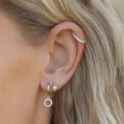 JOANLI NOR SØLV ØRERINGE KLIK CREOL MED ZIRKON - 30453160900