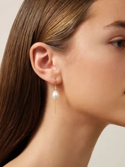 JULIE SANDLAU AFRODITE CHAIN ØRERINGE MED HVID PERLE - HKS812GDWHPLCZ