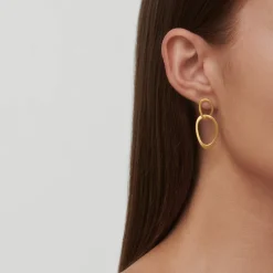 JULIE SANDLAU AVA ØRERINGE FORGYLDT SØLV - ST248GD