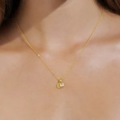 JULIE SANDLAU FINA HALSKÆDE I FORGYLDT SØLV 45 CM - NL549GDCZ45