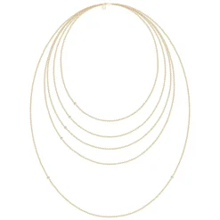 JULIE SANDLAU FINA HALSKÆDE I FORGYLDT SØLV 45 CM - NL549GDCZ45