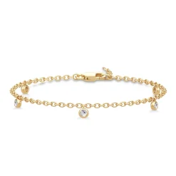 JULIE SANDLAU GRACE ARMBÅND FORGYLDT SØLV MED STEN - BR336GD