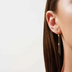 JULIE SANDLAU GRACE ØRERINGE FORGYLDT SØLV MED STEN - HKS775GD