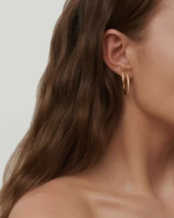 JULIE SANDLAU INFINITY HOOP SMALL ØRERINGE FORGYLDT SØLV - HPS48GD