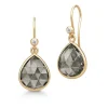 JULIE SANDLAU LEA ØRERINGE FORGYLDT SØLV MED SMOKEY KRYSTAL - HKS749GDSMCRCZ