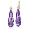 JULIE SANDLAU OFELIA DROP ØRERINGE MED AMETYST FARVET KRYSTAL - HKS809GDATCRCZ