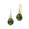 JULIE SANDLAU OFELIA ØREHÆNGER I FORGYLDT SØLV MED OLIVEN FARVET KRYSTAL - HKS780GDOLCRCZ
