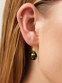 JULIE SANDLAU OFELIA ØRERINGE I FORGYLDT SØLV MED AMETHYST KRYSTAL - HKS780GDATCRCZ