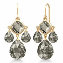 JULIE SANDLAU OLIVIA CHANDELIER FORGYLDT SØLV MED SMOKEY KRYSTALLER – HKS777GDSMCR