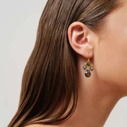 JULIE SANDLAU OLIVIA CHANDELIER FORGYLDT SØLV MED MIDNATSBLÅ KRYSTALLER - HKS777GDMDCR