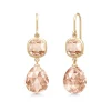 JULIE SANDLAU OLIVIA ØREHÆNGER I FORGYLDT SØLV MED PEACH MORGANITE KRYSTAL - HKS728GDPEAMOCR