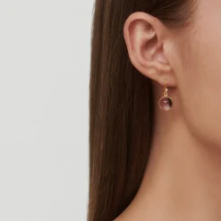 JULIE SANDLAU PRIME ØREBØJLE MED GRØN AMETYST FARVET KRYSTAL - HKS181GDGRATCRCZ