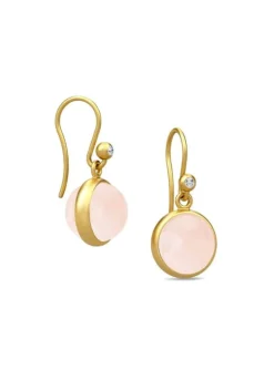 JULIE SANDLAU PRIME ØRERINGE MED MILKY ROSE KRYSTAL - HKS181GDMLROCRCZ