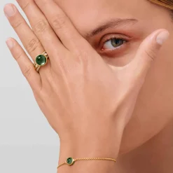 JULIE SANDLAU PRIME RING SØLV FORGYLDT MILKY ROSE - RI248GDMLROCRCZ