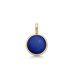 JULIE SANDLAU PRIME VEDHÆNG I FORGYLDT SØLV MED BLÅ LAPIS KRYSTAL - PD19GDLACR