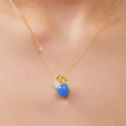 JULIE SANDLAU PRIME VEDHÆNG MED ROYAL BLUE KRYSTAL - PD19GDROBLCR