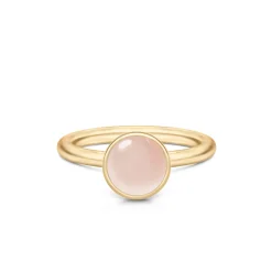 JULIE SANDLAU PRIMINI RING I FORGYLDT SØLV MED MILKY ROSE KRYSTAL STØRRELSE 56 - RI225GDMLROCR