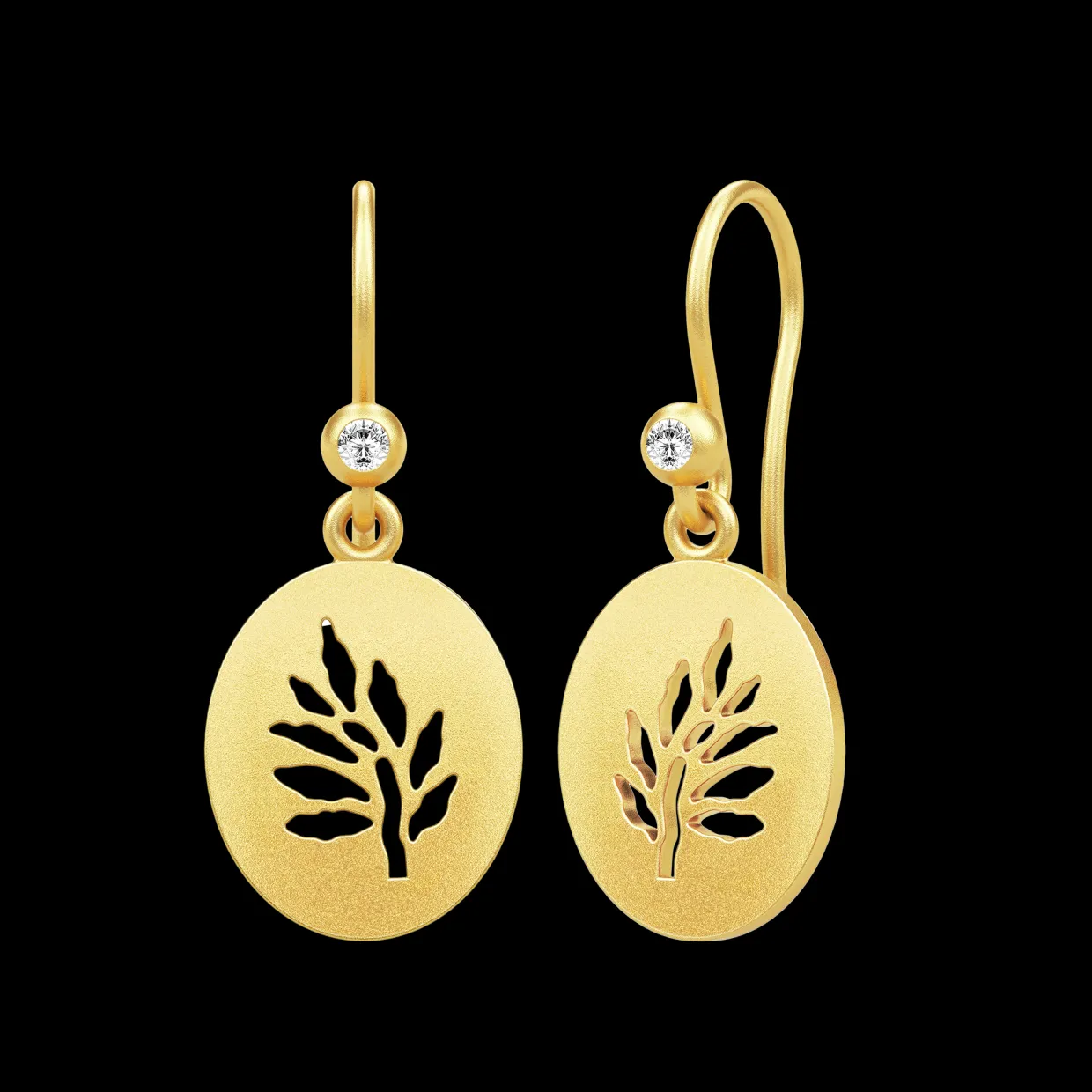 JULIE SANDLAU ØRERINGE FORGYLDT SØLV TREE OF LIFE - HKS662GDCZ