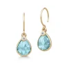 JULIE SANDLAU ØRERINGE FORGYLDT SØLV MED AQUA BLUE KRYSTAL - HKS750GDAQBLUCRCZ