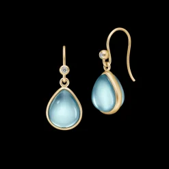 JULIE SANDLAU ØRERINGE PALOMA SØLV FORGYLDT ISBLÅ - HKS631GDIBCRCZ