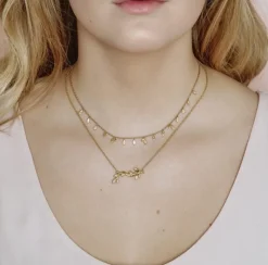 JUNGLE IVY SPARKLE HALSKÆDE SØLVFORGYLDT- 3-3102A-GP