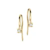 KLEOPATRA 14 KARAT GULD ØRERINGE BØJLE MED BRILLANT 0,10 CARAT WESSELTON/SI - 1125,10