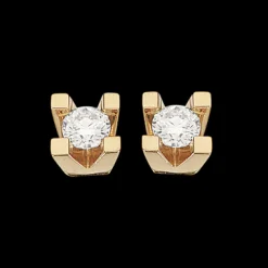 KLEOPATRA 14 KARAT GULD ØRESTIK MED BRILLANT 0,10 - 1135,10