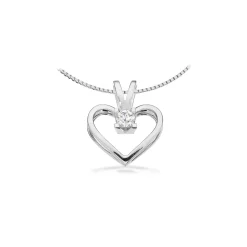 KLEOPATRA 14 KARAT HVIDGULD VEDHÆNG HJERTE MED BRILLANT - 2126,20