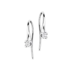 KLEOPATRA ØRERINGE BØJLE 14 KARAT HVIDGULD MED BRILLANT 0,15 CARAT WESSELTON/SI - 1126,15