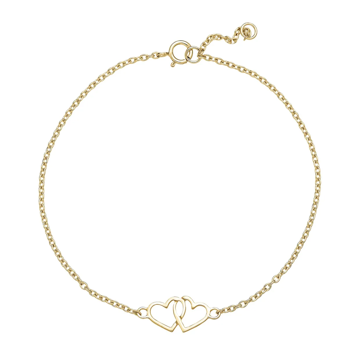 LUND COPENHAGEN ARMBÅND 8 KARAT GULD MED DOBBELT HJERTE - 3011370