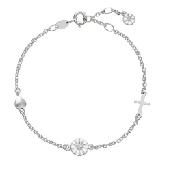 LUND COPENHAGEN ARMBÅND MED TRO HÅB KÆRLIGHED SØLV 7,5+5 MM - 9015053-H