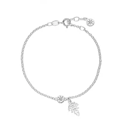 LUND COPENHAGEN ARMBÅND SØLV MED MARGUERIT OG BLAD - 9015033-H