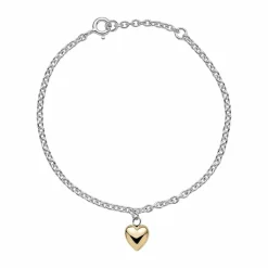 LUND COPENHAGEN ARMBÅND SØLV MED 8 KARAT GULD HJERTE - 9011120