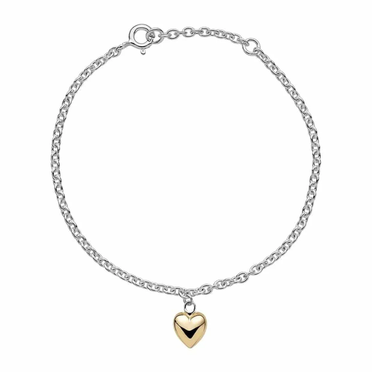 LUND COPENHAGEN ARMBÅND SØLV MED 8 KARAT GULD HJERTE - 9011120