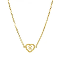 LUND COPENHAGEN HALSKÆDE MARGUERIT SNOET HJERTE SØLV FORGYLDT - 9025065-M