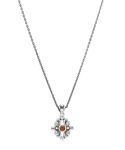 LUND COPENHAGEN HALSKÆDE SØLV MED RØD GRANAT - 9021153-53