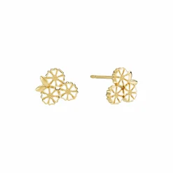 LUND COPENHAGEN MAGUERIT ØRERINGE MED BLADE SØLV FORGYLDT - 9095078-4-M