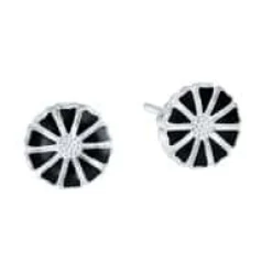 LUND COPENHAGEN MARGUERIT ØRESTIK SØLV SORT - 909075-4-S