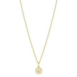 LUND COPENHAGEN MARGUERIT SØLV FORGYLDT HALSKÆDE 9 MM - 902009-M