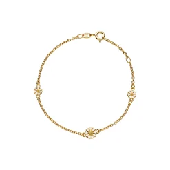 LUND COPENHAGEN MARGUERIT FORGYLDT SØLV ARMBÅND 5+7 MM HVID - 90102319-M