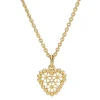 LUND COPENHAGEN MARGUERIT HALSKÆDE MED HJERTE SØLV FORGYLDT - 9025076-M