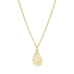 LUND COPENHAGEN MARGUERIT HALSKÆDE DRÅBE FORGYLD SØLV - 9025102-M