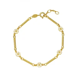 LUND COPENHAGEN MARGUERIT ARMBÅND SØLV FORGYLDT - 9015042-M