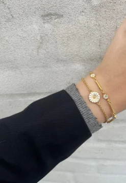 LUND COPENHAGEN MARGUERIT ARMBÅND SØLV FORGYLDT - 9015042-M