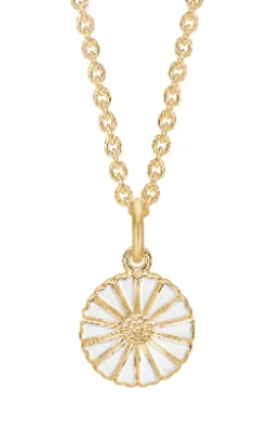 LUND COPENHAGEN MARGURITTE I 11 MM MED SØLV FORGYLDT KÆDE - 902011-M