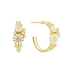 LUND COPENHAGEN ØRERINGE SØLV FORGYLDT CREOL MARGUERITTE - 9095068-4-M