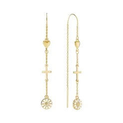 LUND COPENHAGEN ØRHÆNGER SØLV FORGYLDT TRO HÅB OG KÆRLIGHED - 9095053-M